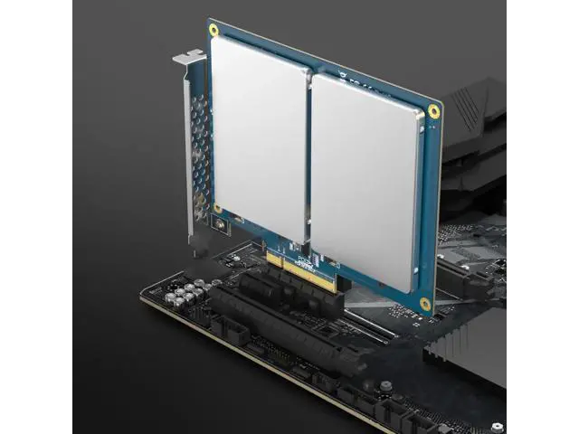 Alt view image 5 of 7 - PCIe 3.0 x8 to Dual U.2 NVMe SSD Adapter Card, SFF-8639 Interface with Full Height Bracket for Server NAS Desktop Storage Expansion
