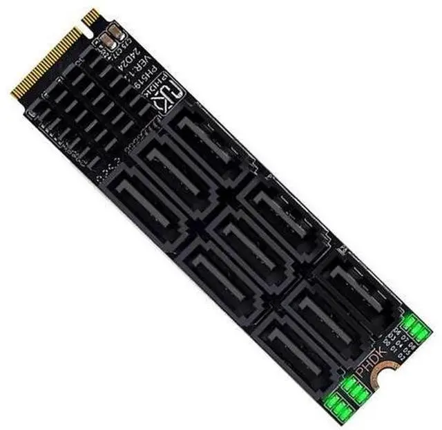 Main image of NVME M-Key M.2 NGFF to 9 Ports SATA 3.0 6Gbps Adapter Card, 2280 M.2 Form Factor Hard Drive Expansion Card for NAS Desktop PC