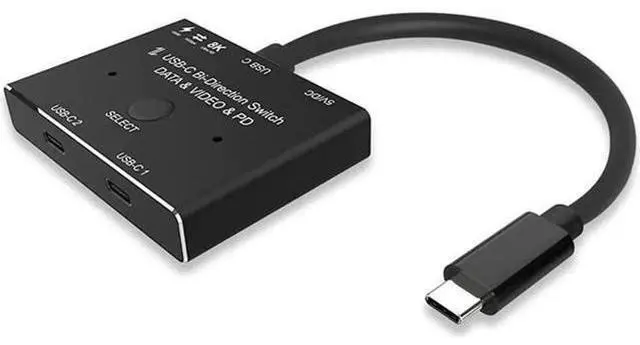 Main image of USB-C Bi-Directional 8K@60Hz KVM Switch, 2 In 2 Out Type-C Two-Way Switcher 10Gbps Data 100W PD Charging, KVM Selector Hub for 2 Computers and 2 Monitors Docking Station Connection