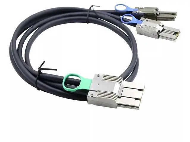 Alt view image 2 of 5 - 50CM Mini SAS HD SFF-8088 8X 68P I/O Male to 2X SFF-8088 26P Male Breakout Adapter Cable