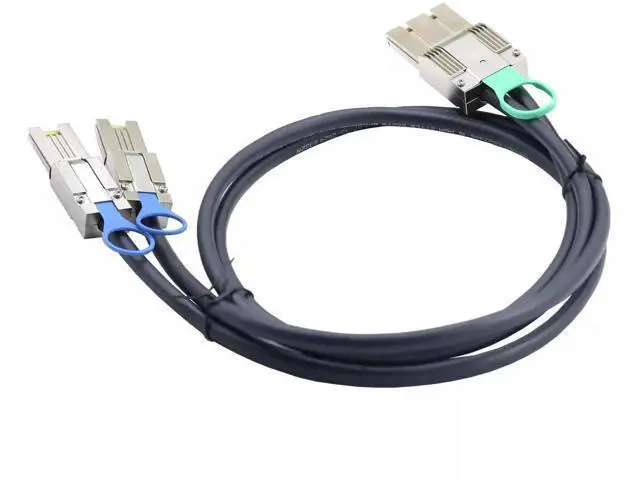 Alt view image 3 of 5 - 50CM Mini SAS HD SFF-8088 8X 68P I/O Male to 2X SFF-8088 26P Male Breakout Adapter Cable