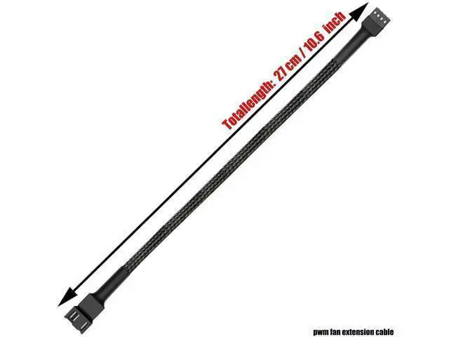 Alt view image 4 of 7 - 20PCS 27cm 4-Pin PWM Fan Extension Cables, 10.6 Inch PC Chassis Fan Male to Female Extension Cord, Universal PWM Cooling Fan Extension Cable for Desktop PC Case
