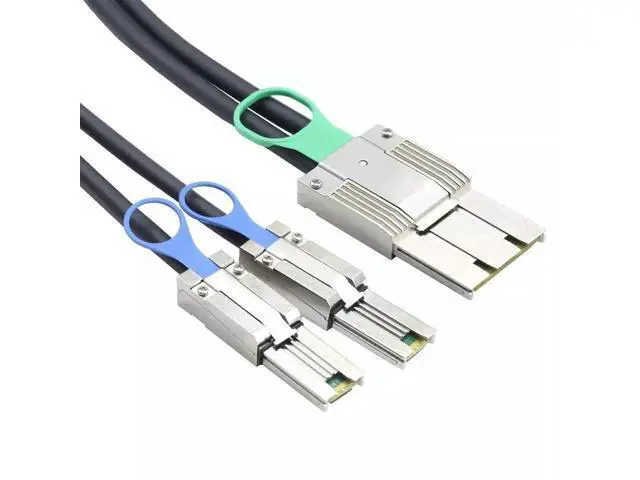 Alt view image 4 of 5 - 50CM Mini SAS HD SFF-8088 8X 68P I/O Male to 2X SFF-8088 26P Male Breakout Adapter Cable