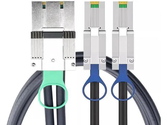 Alt view image 5 of 5 - 50CM Mini SAS HD SFF-8088 8X 68P I/O Male to 2X SFF-8088 26P Male Breakout Adapter Cable