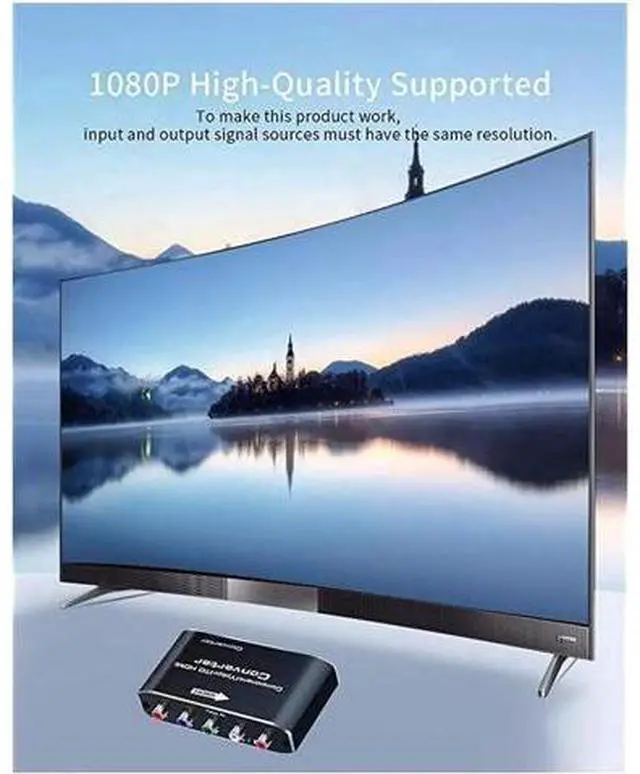 Alt view image 2 of 7 - Component to HDMI Converter, 5RCA YPbPr RGB to HDMI Adapter, 1080P HDMI V1.4 Video Audio Converter for DVD PSP Xbox PS2 N64 to HDTV Monitor Projector