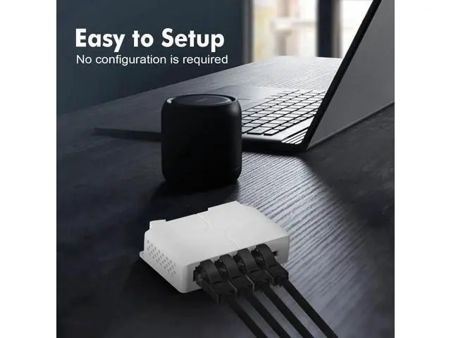 Alt view image 3 of 7 - Gigabit PoE Passthrough Switch, 1 PoE In 3 PoE Out Extender, IEEE 802.3af/at Compliant, 10/100/1000Mbps Ethernet, Din-Rail and Wall Mountable PoE Network Extender