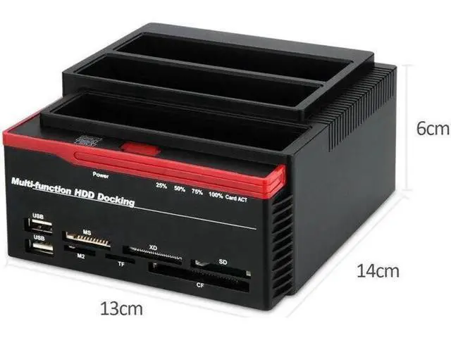 Alt view image 3 of 7 - 3-Bay IDE SATA HDD Docking Station, USB 3.0 Hard Drive Dock with Offline Clone & Multi Card Reader Function