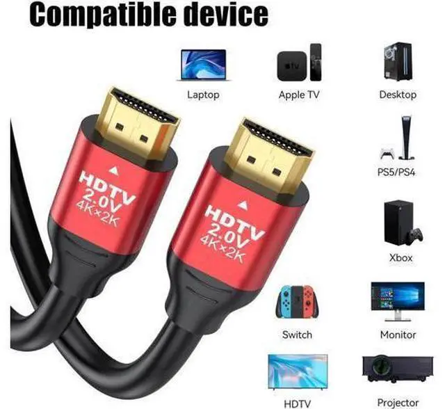Alt view image 3 of 7 - 3FT HDMI 2.0 Cable 5-Pack, High Speed 18Gbps HDMI Cord Supports 4K@60Hz, 2K@240Hz, HDR, ARC, Ethernet, HDCP 2.2 for Xbox, PS5/4/3, Roku, Monitor, TV, Soundbar, Laptop