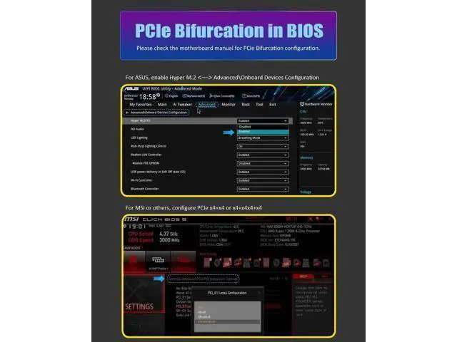 Alt view image 6 of 7 - PU21 Dual U.2 to PCIe 4.0 X8 Adapter Card, No Onboard PCIe Bifurcation, Support Software U.2 SSD RAID, Require Motherboard PCIe Bifurcation