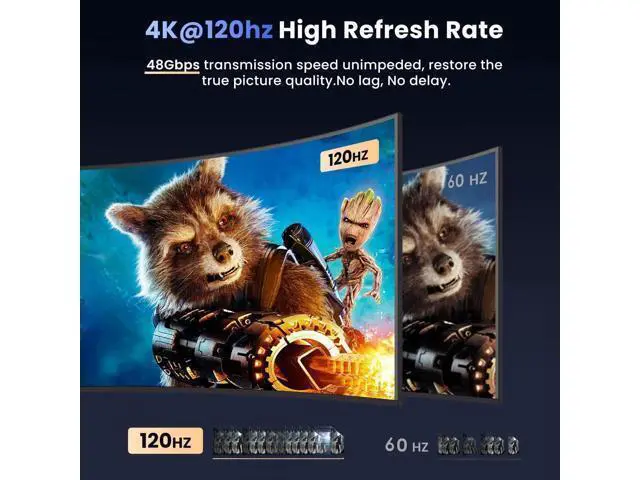 Alt view image 3 of 7 - 8K HDMI 2.1 Splitter 1 in 4 Out, 48Gbps 8K@60Hz 4K@120Hz Mirror Screen HDMI Splitter for Multiple Monitors, HDCP 2.3 Compatible for Gaming PC PS5 Xbox