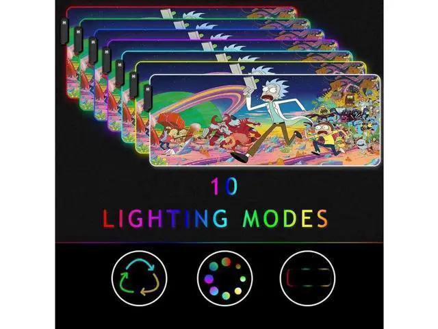 Alt view image 2 of 6 - RGB Gaming Mouse Pad Large 80x30cm, LED Glowing Extended Mouse Mat, USB Powered Waterproof Oversize Keyboard Mouse Pad with Non-Slip Rubber Base for PC Gaming Office