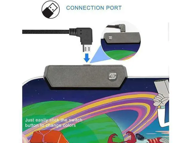 Alt view image 4 of 6 - RGB Gaming Mouse Pad Large 80x30cm, LED Glowing Extended Mouse Mat, USB Powered Waterproof Oversize Keyboard Mouse Pad with Non-Slip Rubber Base for PC Gaming Office
