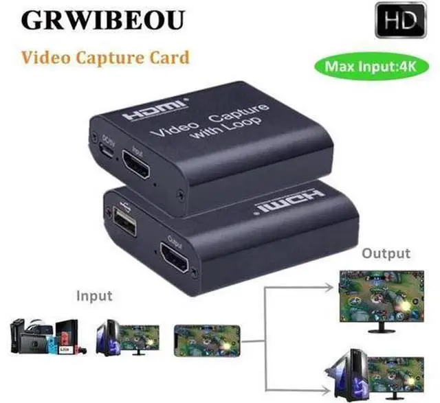 Main image of HD Video Capture Card with Loop Out, New Arrival HDMI Video Grabber for PS4 Gaming DVD HD Camera Recording Live Streaming