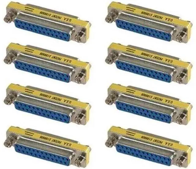 Main image of 8 PCS DB25 25-Pin Female to Female Gender Changer, RS232 Serial Port Mini Coupler Adapter