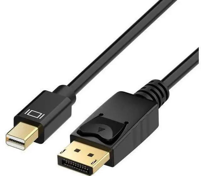 Main image of Mini DisplayPort to DisplayPort Cable, 10 Feet, Gold-Plated DisplayPort to Mini DisplayPort (4K@60Hz, 2K@144Hz) Mini DP to DP Display Cable - Black 2 Pack