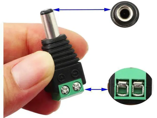 Alt view image 4 of 7 - 20 Pack DC 5.5x2.1mm Male Barrel Plug to 2 Pin Screw Terminal Power Connector 12V for CCTV Camera LED Strip DVR