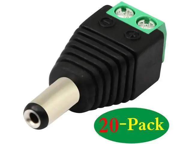 Alt view image 5 of 7 - 20 Pack DC 5.5x2.1mm Male Barrel Plug to 2 Pin Screw Terminal Power Connector 12V for CCTV Camera LED Strip DVR