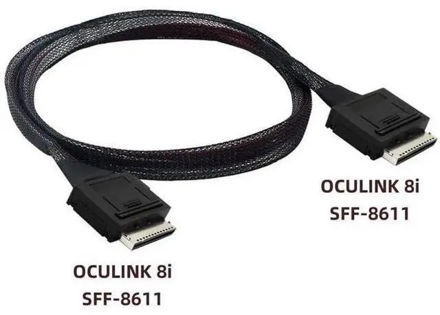 Alt view image 3 of 7 - 50cm OCuLink SFF-8611 8X to SFF-8611 8X PCIe Active SSD Data Cable