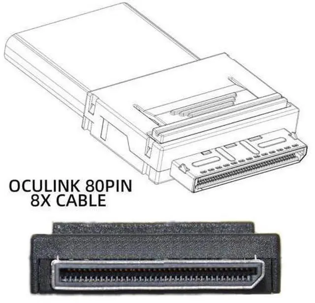Alt view image 6 of 7 - 50cm OCuLink SFF-8611 8X to SFF-8611 8X PCIe Active SSD Data Cable
