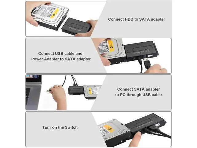 Alt view image 4 of 7 - USB 3.0 to IDE SATA Hard Drive Converter Adapter with USB 3.0 Switch for 2.5/3.5 Inch HDD SSD