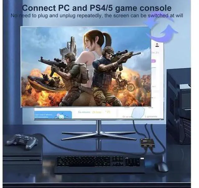 Alt view image 3 of 7 - HDMI 2.1 8K Directional Switch 2 in 1 Out, 48Gbps High Speed Ultra HD Splitter Converter, 8K@60Hz 4K@120Hz Compatible with PS5 Xbox Projector Monitor