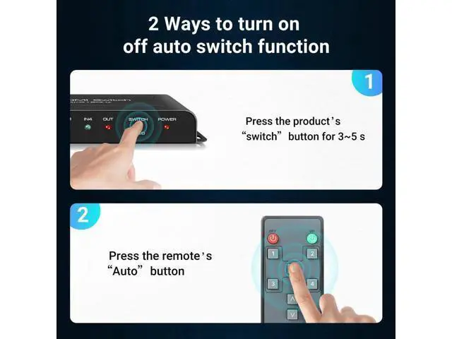Alt view image 5 of 7 - 4 in 1 Out HDMI 2.1 Switch 8K@60Hz, 4K@120Hz Auto HDMI Switcher Selector with IR Remote, 48Gbps Bandwidth Support 1080P@240Hz 3D, Compatible with Fire Stick PS5 Roku Xbox