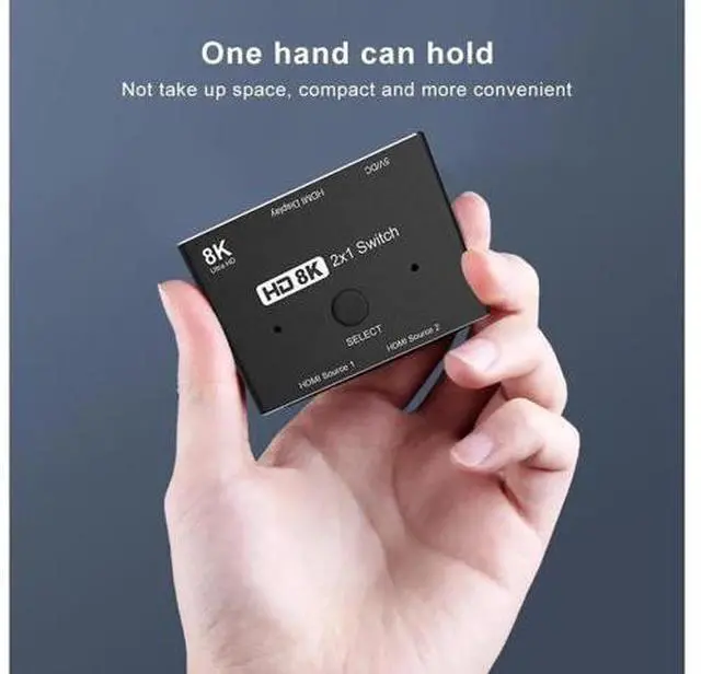 Alt view image 4 of 7 - HDMI 2.1 8K Directional Switch 2 in 1 Out, 48Gbps High Speed Ultra HD Splitter Converter, 8K@60Hz 4K@120Hz Compatible with PS5 Xbox Projector Monitor