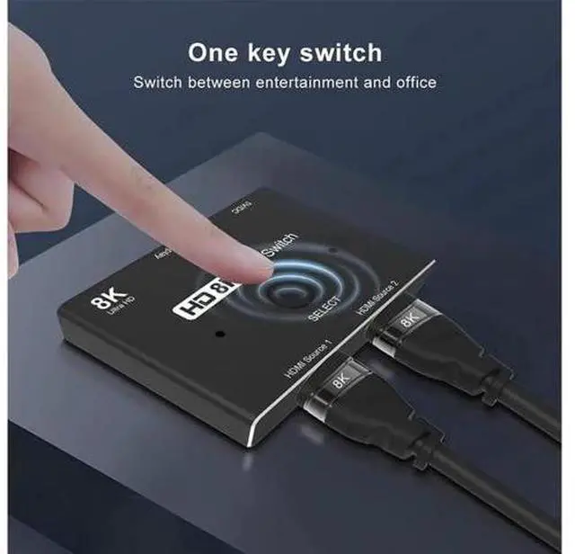 Alt view image 6 of 7 - HDMI 2.1 8K Directional Switch 2 in 1 Out, 48Gbps High Speed Ultra HD Splitter Converter, 8K@60Hz 4K@120Hz Compatible with PS5 Xbox Projector Monitor