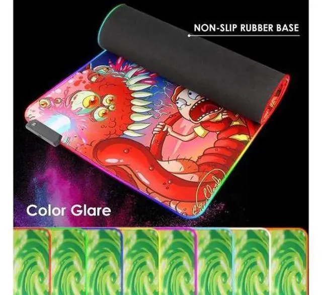 Alt view image 2 of 5 - RGB Large Gaming Mouse Pad 90×40CM, Soft Glowing LED Extended Mousepad, USB Powered Lighted Computer Keyboard Mat with Non-Slip Rubber Base for PC Gaming Desk