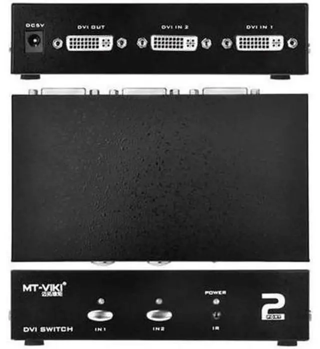 Main image of 2 in 1 Out DVI Switch Box, DVI Port Selector Support 1920x1440 Resolution 165MHz Bandwidth for PC Laptop DVR Projector HDTV