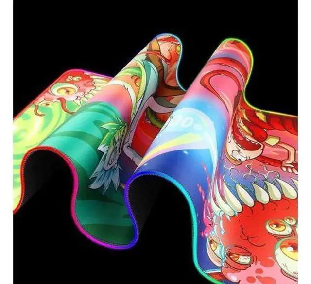 Alt view image 4 of 5 - RGB Large Gaming Mouse Pad 90×40CM, Soft Glowing LED Extended Mousepad, USB Powered Lighted Computer Keyboard Mat with Non-Slip Rubber Base for PC Gaming Desk