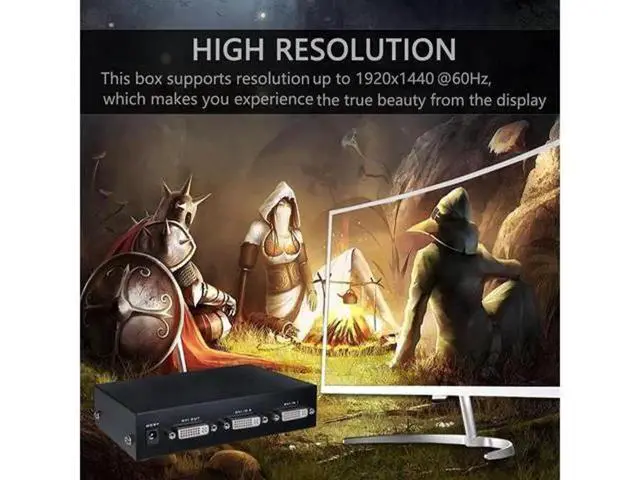 Alt view image 4 of 7 - 2 in 1 Out DVI Switch Box, DVI Port Selector Support 1920x1440 Resolution 165MHz Bandwidth for PC Laptop DVR Projector HDTV