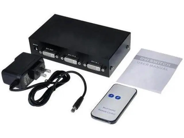 Alt view image 7 of 7 - 2 in 1 Out DVI Switch Box, DVI Port Selector Support 1920x1440 Resolution 165MHz Bandwidth for PC Laptop DVR Projector HDTV