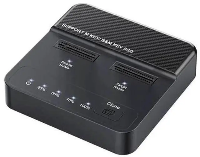 Main image of Dual-Bay M.2 NVMe SSD Enclosure, 20Gbps USB-C One-Click Offline Clone Duplicator, Vertical Hyper Cloner for M-Key NVMe M.2 SSD