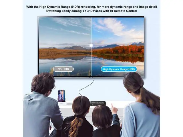 Alt view image 5 of 7 - 5 in 1 Out 8K HDMI Switch, 5 Port HDMI 2.1 Switcher Splitter with IR Remote, Support 8K@60Hz 4K@120Hz, Compatible with Xbox PS4 PC TV