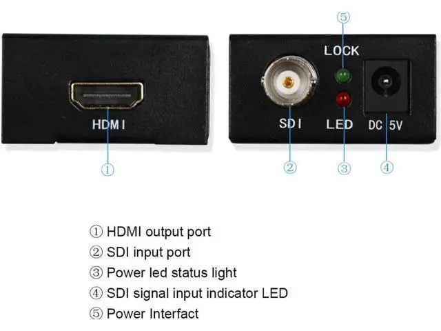 Alt view image 5 of 7 - Mini 3G-SDI to HDMI Converter Adapter, Support SD-SDI / HD-SDI / 3G-SDI Signal to HDMI Conversion