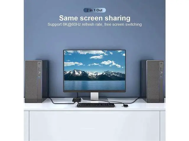 Alt view image 3 of 7 - USB3.1 Type-C Bi-Directional 8K Switch Adapter, 8K@30Hz 4K@120Hz Support, 100W PD Charging, 10Gbps Data Transfer Multi-Function Splitter Converter for USB-C Source & Display Devices