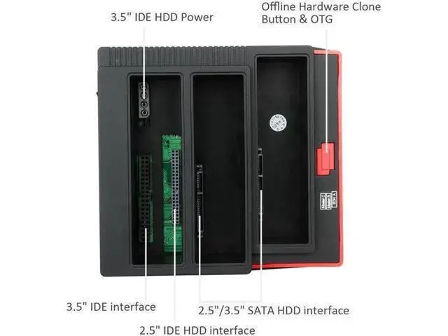 Alt view image 2 of 7 - Triple Bay SATA IDE Hard Drive Docking Station, 2.5/3.5 Inch External HDD SSD Dock with All-in-One Memory Card Reader