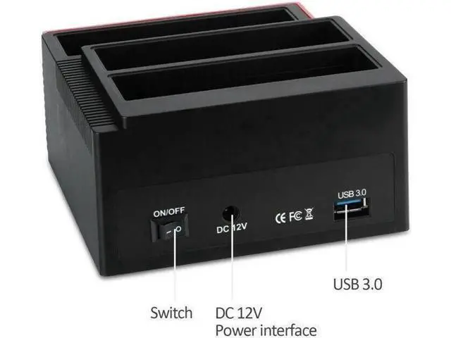 Alt view image 5 of 7 - Triple Bay SATA IDE Hard Drive Docking Station, 2.5/3.5 Inch External HDD SSD Dock with All-in-One Memory Card Reader