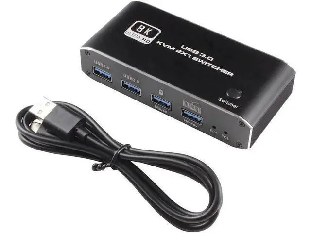 Alt view image 5 of 7 - USB HDMI 2.1 KVM Switch 4K 120Hz 8K, Dual Port USB 3.0 USB-C HDMI KVM Switcher, Hotkey Keyboard Shortcut Switching HDCP 2.3 Compatible with Nvidia AMD Xbox Series X S PS5 PS4 Pro