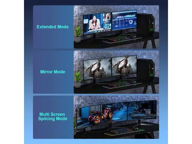Alt view image 7 of 7 - 6.6ft Active Fiber Optic DisplayPort 2.1 Cable 54Gbps 8K@60Hz 4K@240Hz HDR HDCP DSC 1.2a Optical DP Cord for Gaming Monitor PC TV