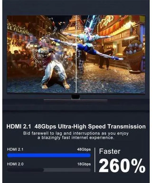Alt view image 4 of 7 - 5 in 1 Out 8K HDMI 2.1 Switch with Remote, 8K@60Hz 4K@120Hz Port Expander Selector Box, Support 3D HDR HDCP 2.3 Dolby Vision, Compatible with PS5 PS4 PS3 Xbox Switch DVD Player TV PC