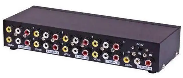 Main image of 8Port 3RCA Composite AV Selector Splitter Box, 8Way Audio Video RCA Switcher for Home Use