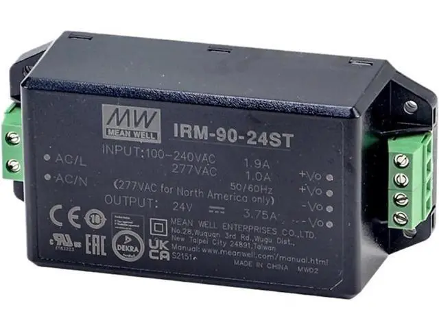 Alt view image 2 of 5 - IRM-90 Series 15V 90W Open Frame AC-DC Power Supply, PCB-Mount Encapsulated Type, Screw Terminal, Single Output 15V 90W