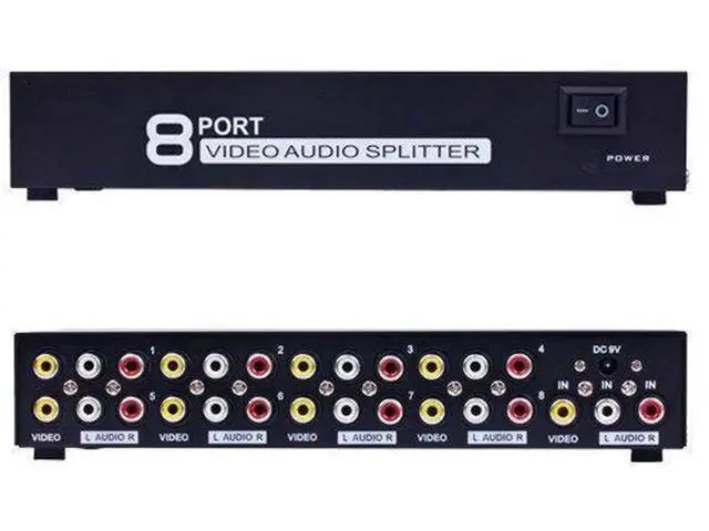 Alt view image 4 of 4 - 8Port 3RCA Composite AV Selector Splitter Box, 8Way Audio Video RCA Switcher for Home Use