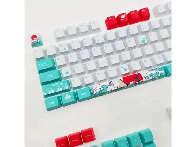 Alt view image 3 of 6 - Coral Sea 60% PBT Keycaps Set, Custom Full Size Key Caps for 61/87/104 Layout, Compatible with GK61 RK61 Anne Pro Cherry MX Gateron Kailh Mechanical Keyboard