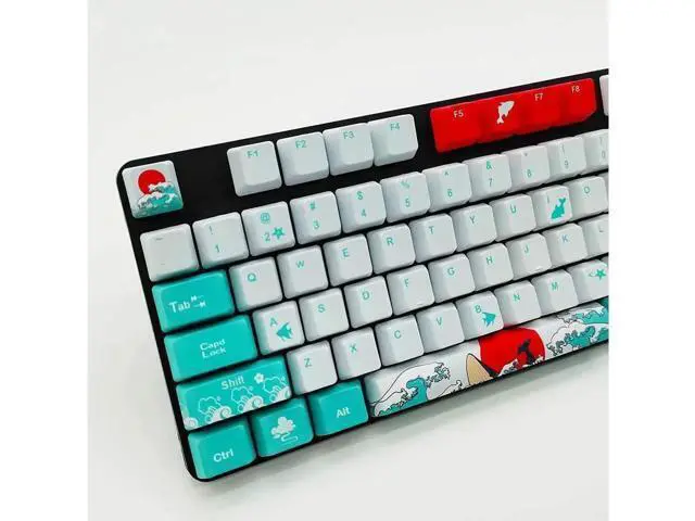 Alt view image 5 of 6 - Coral Sea 60% PBT Keycaps Set, Custom Full Size Key Caps for 61/87/104 Layout, Compatible with GK61 RK61 Anne Pro Cherry MX Gateron Kailh Mechanical Keyboard