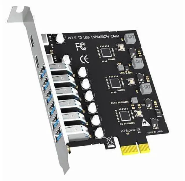 Main image of U6A2C 8-Port PCIe USB 3.0 Expansion Card, 2 Type-C + 6 Type-A 5Gbps Desktop PCI Express Card, Compatible with Intel AMD ARM Platform, Support Windows Linux Not Mac OS