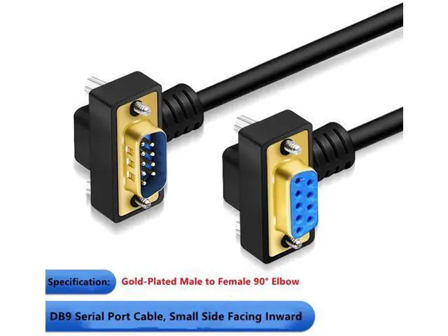 Alt view image 7 of 7 - 15 Meter Down RightAngle DB9 RS232 Serial Cable, GoldPlated Male to Female 9Pin COM Port Extension Cord