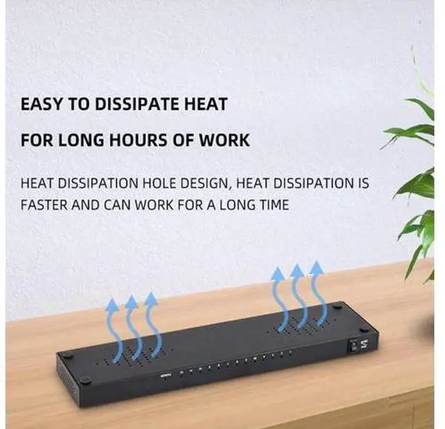 Alt view image 6 of 7 - 1 in 12 Out HDMI Splitter, 4K@30Hz Powered Mirror Video Duplicator Distributor, Support 3D 4K for Sports Matches, Exhibitions and TV Retail Stores